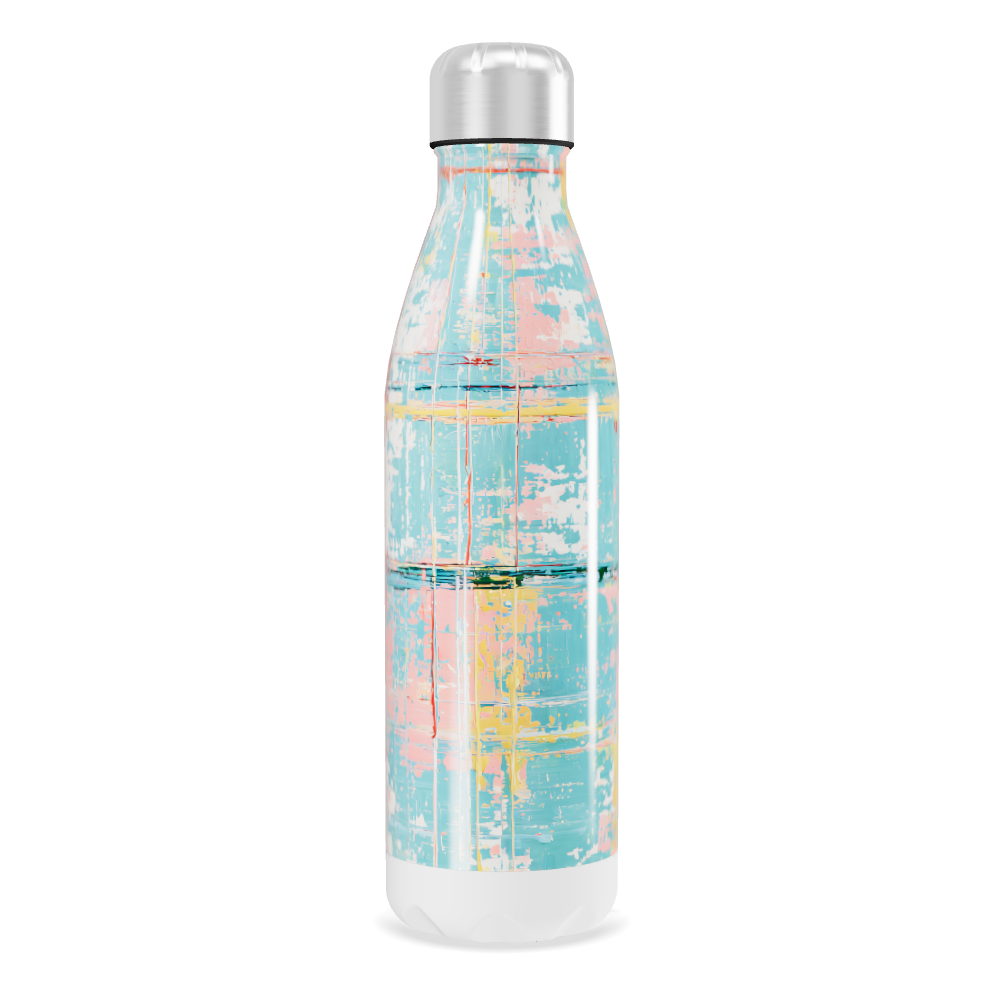 Garrafa Inox - Azul Estampa Abstrata