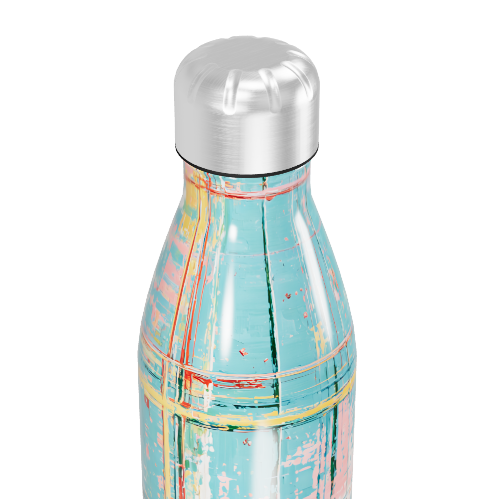 Garrafa Inox - Azul Estampa Abstrata