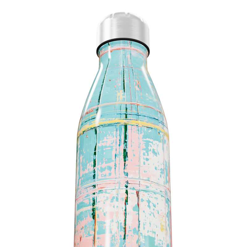 Garrafa Inox - Azul Estampa Abstrata