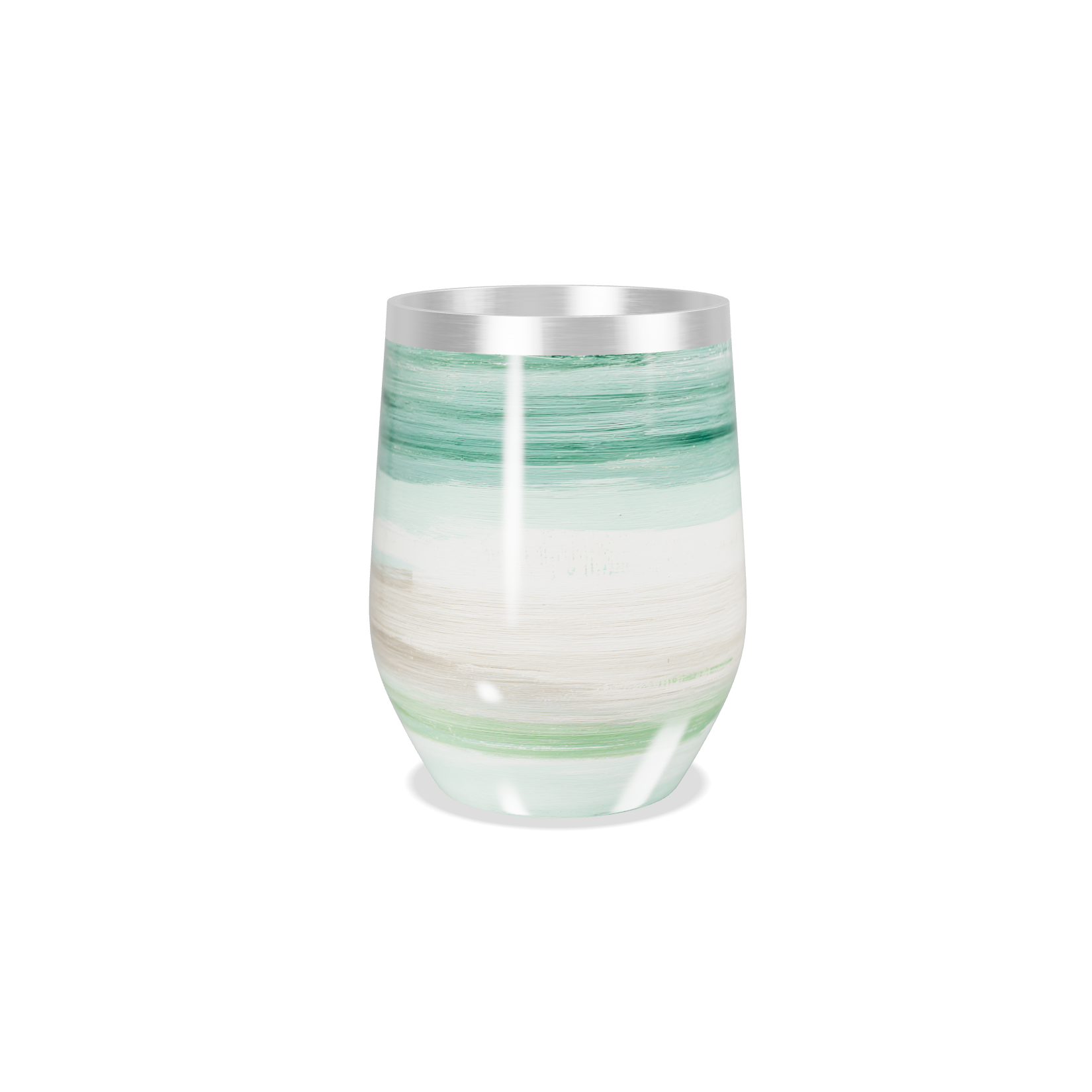 Copo Térmico Slim - Listras Verdes e Brancas