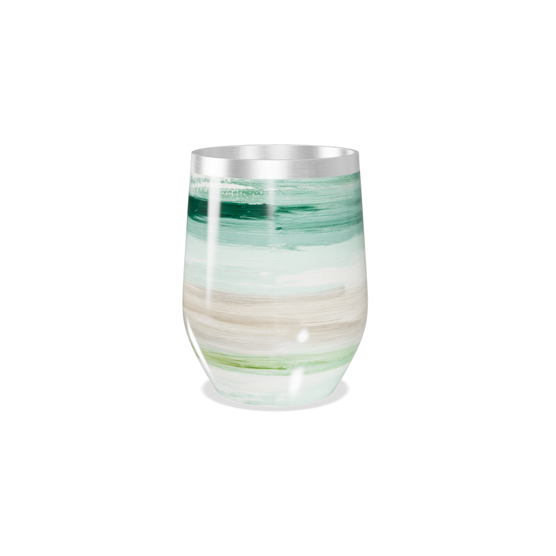 Copo Térmico Slim - Listras Verdes e Brancas