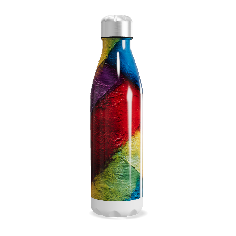 Garrafa Inox - Colorida com Estampa Abstrata