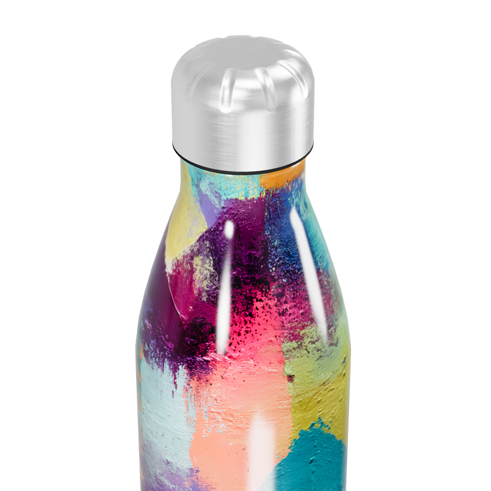 Garrafa Inox - Estampa Colorida Abstrata