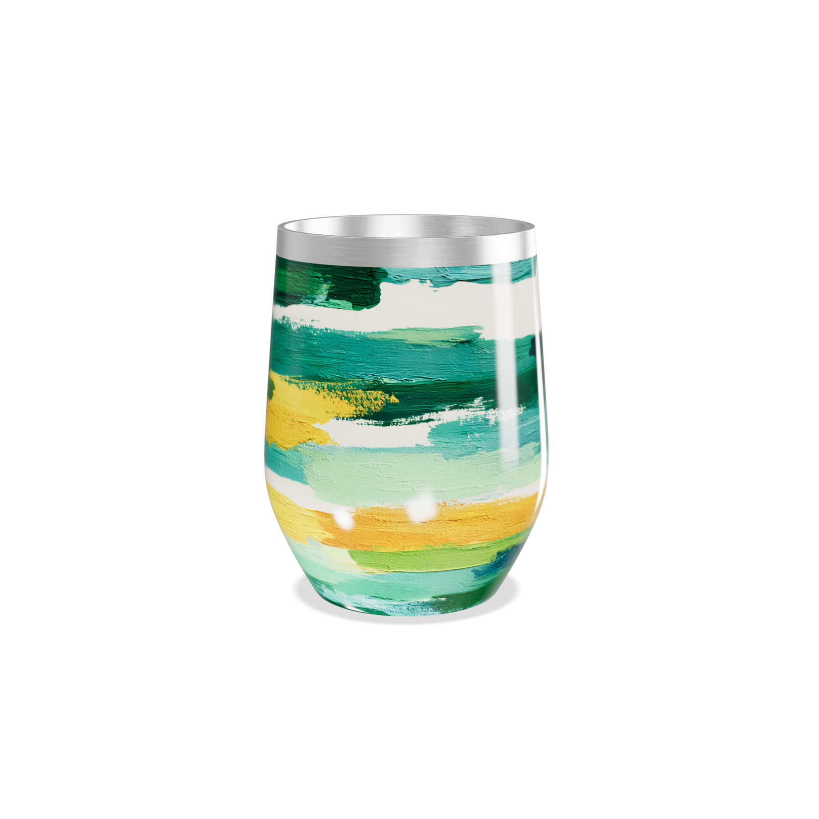 Copo Térmico Slim - Listras Verde Amarelo