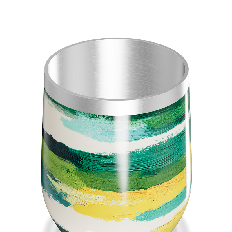 Copo Térmico Slim - Listras Verde Amarelo