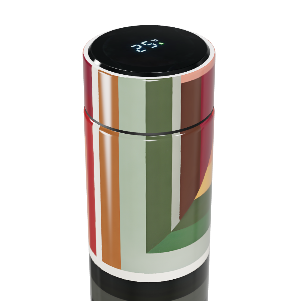 Garrafa Térmica Touch - Listras Coloridas Inox