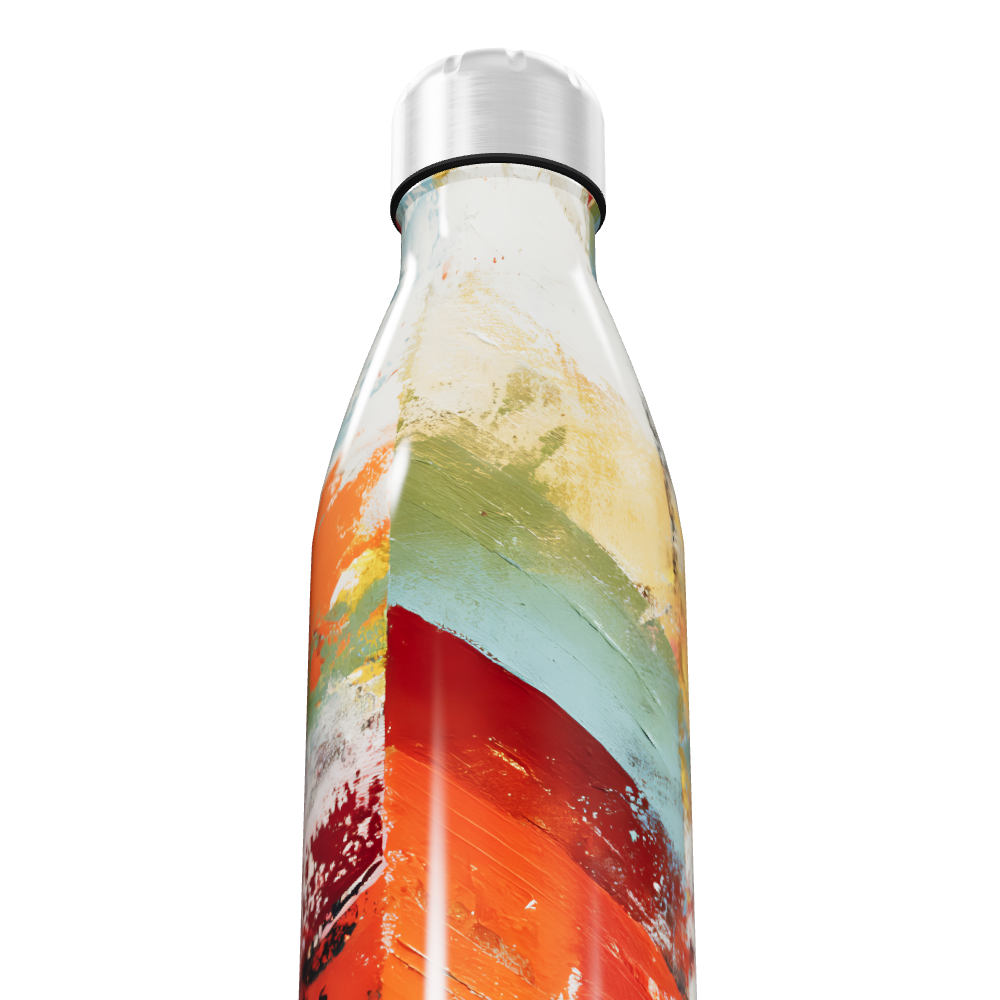 Garrafa Inox - Colorida com Estampa Abstrata