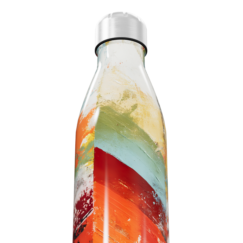 Garrafa Inox - Colorida com Estampa Abstrata