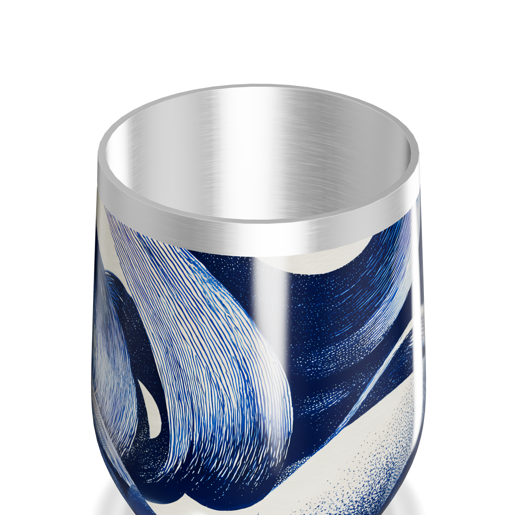 Copo Térmico Slim - Azul com Estampa Abstrata