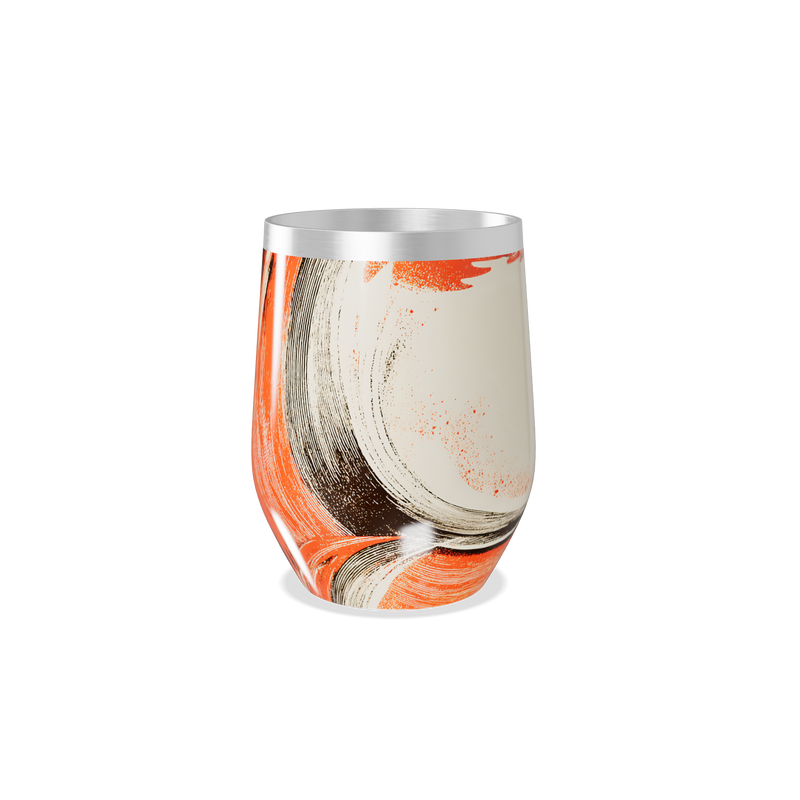 Copo Térmico Slim - Design Abstrato Laranja