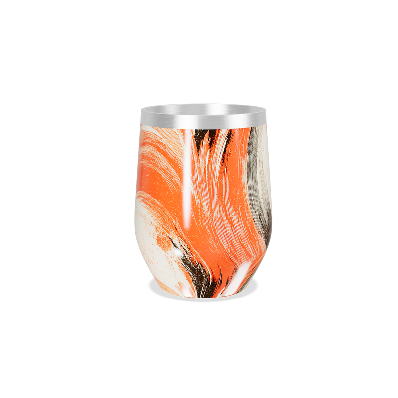 Copo Térmico Slim - Design Abstrato Laranja