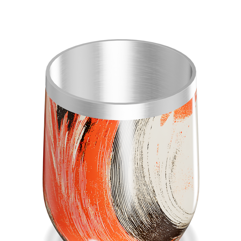 Copo Térmico Slim - Design Abstrato Laranja