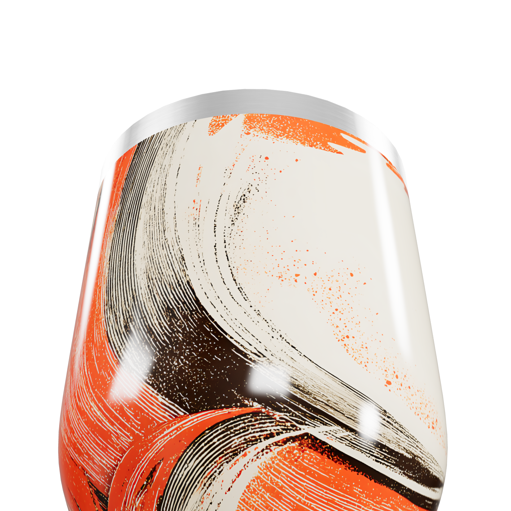 Copo Térmico Slim - Design Abstrato Laranja