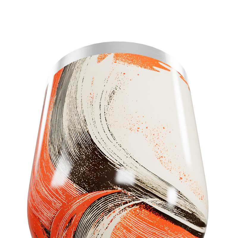 Copo Térmico Slim - Design Abstrato Laranja
