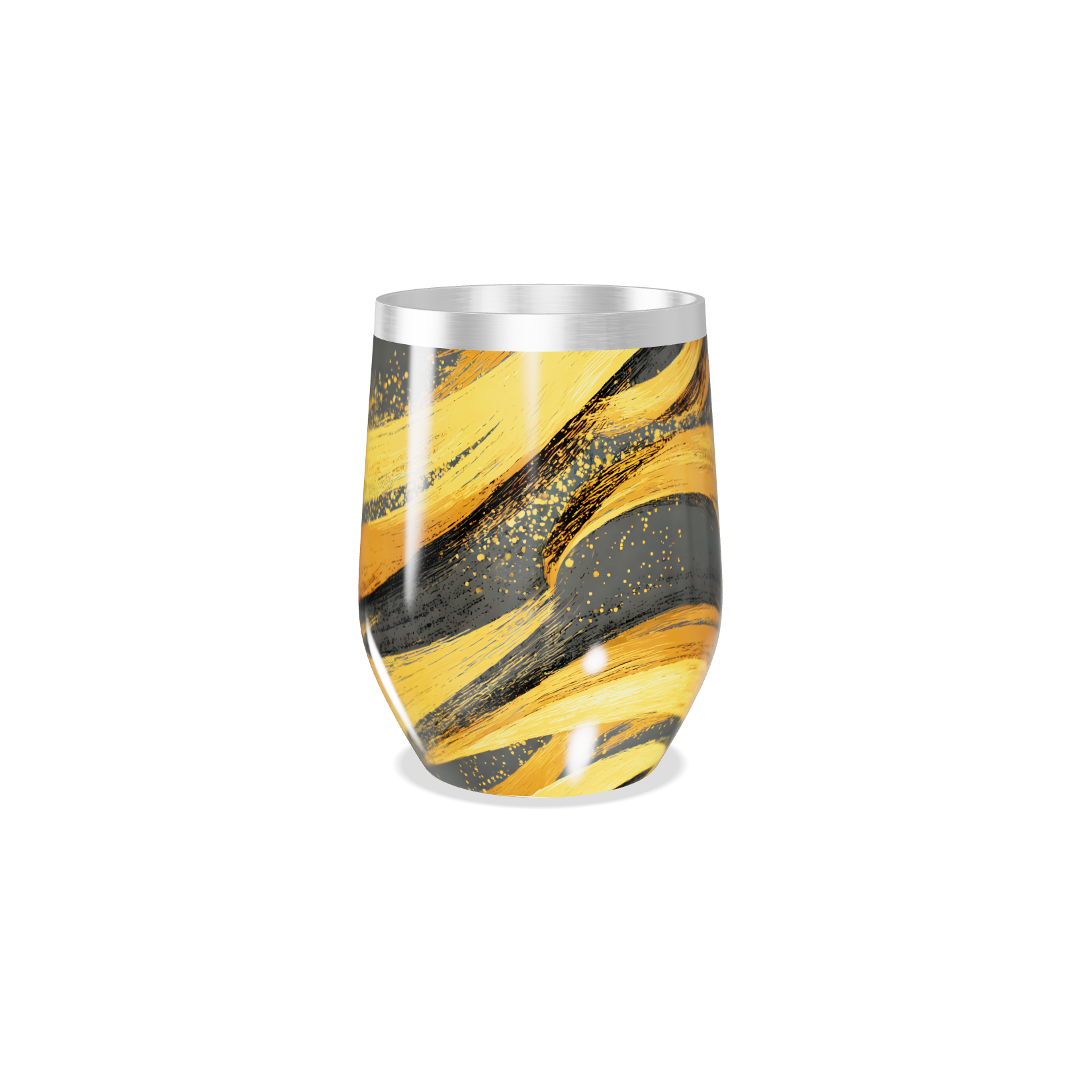 Copo Térmico Slim - Preto e Dourado Abstrato