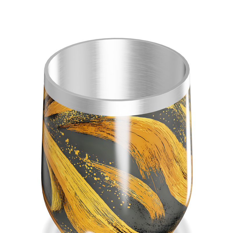 Copo Térmico Slim - Preto e Dourado Abstrato