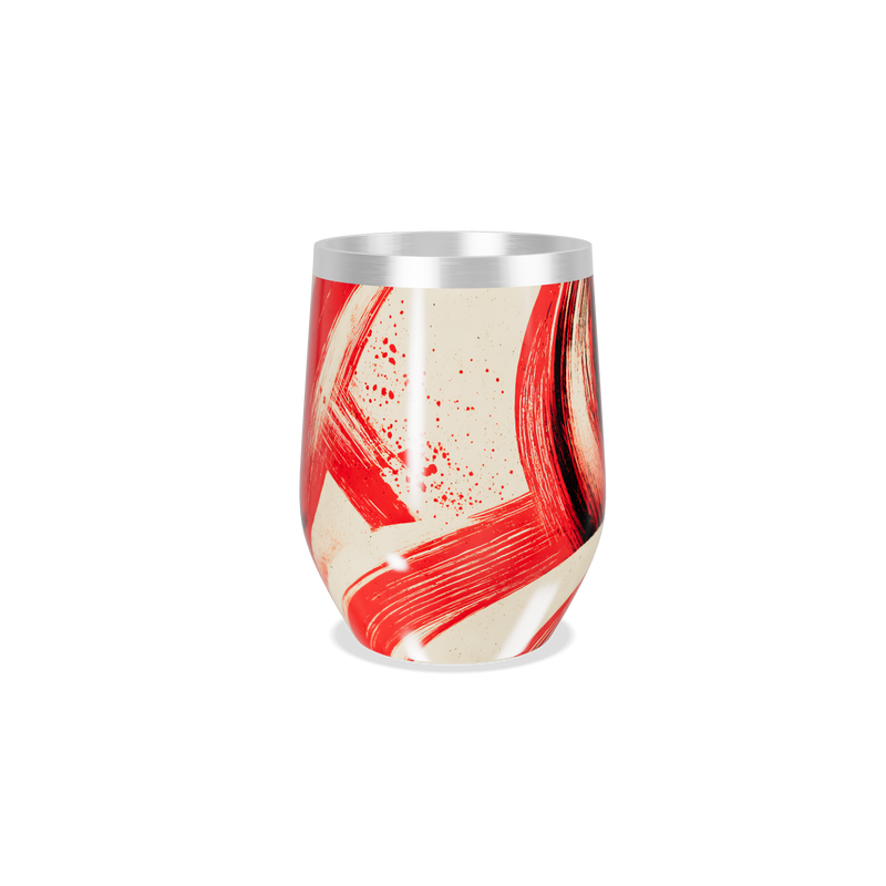 Copo Térmico Slim - Vermelho Abstrato Inox