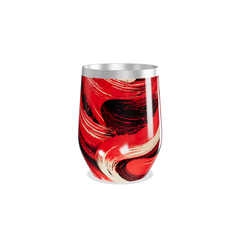 Copo Térmico Slim - Vermelho Abstrato Inox