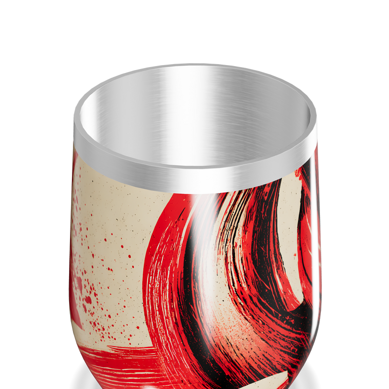 Copo Térmico Slim - Vermelho Abstrato Inox