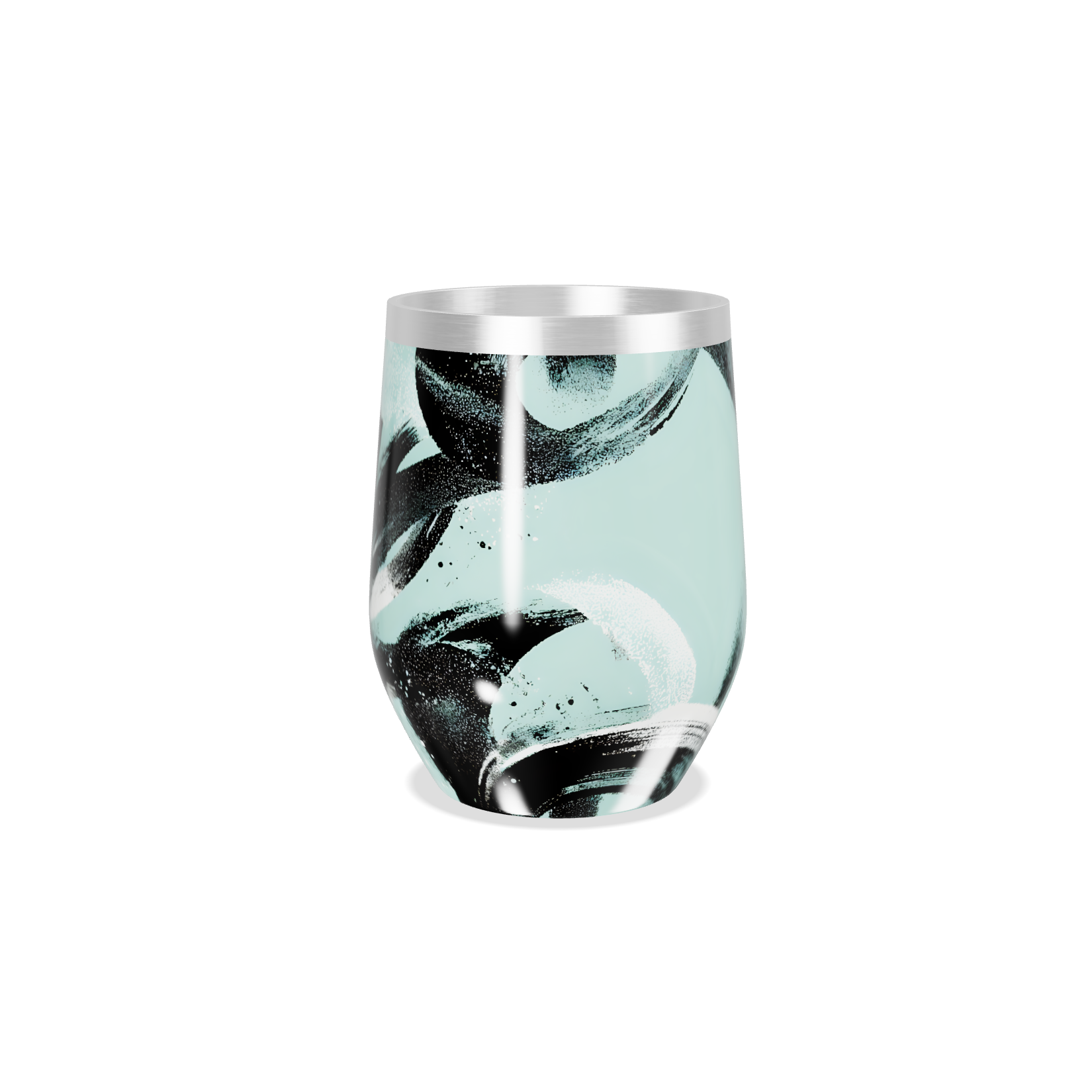 Copo Térmico Slim - Verde Abstrato Aço Inox