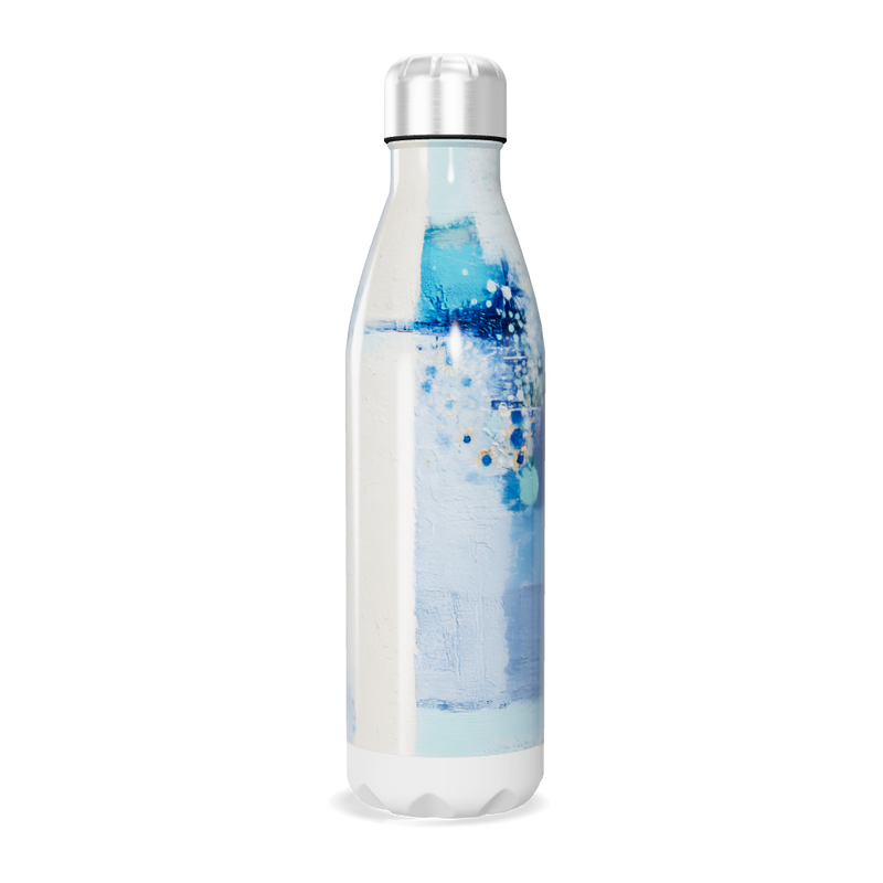 Garrafa Inox - Pintura Azul Branca