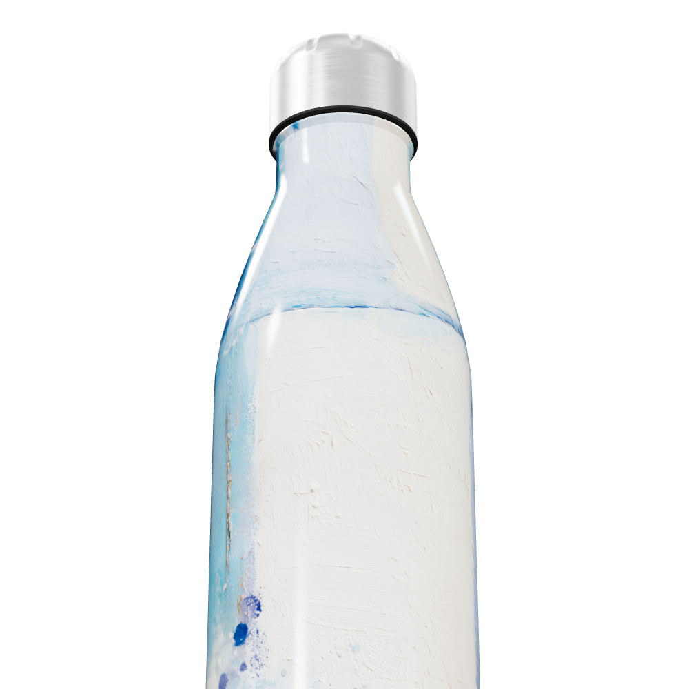 Garrafa Inox - Pintura Azul Branca