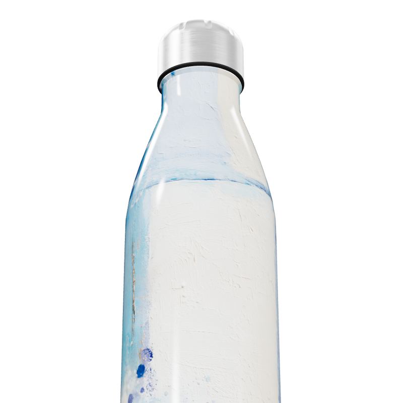 Garrafa Inox - Pintura Azul Branca