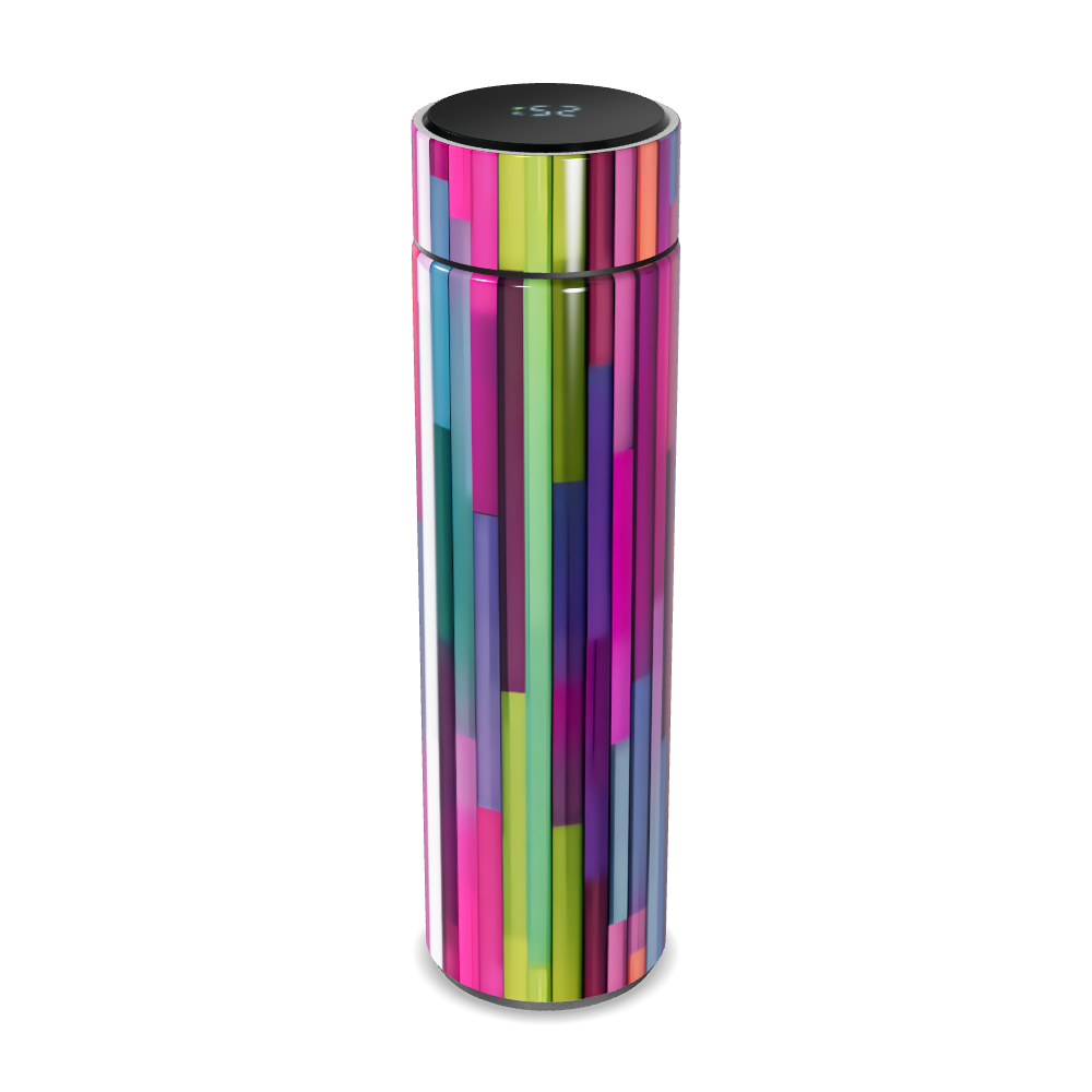 Garrafa Térmica Touch - Colorida com Listras Verticais