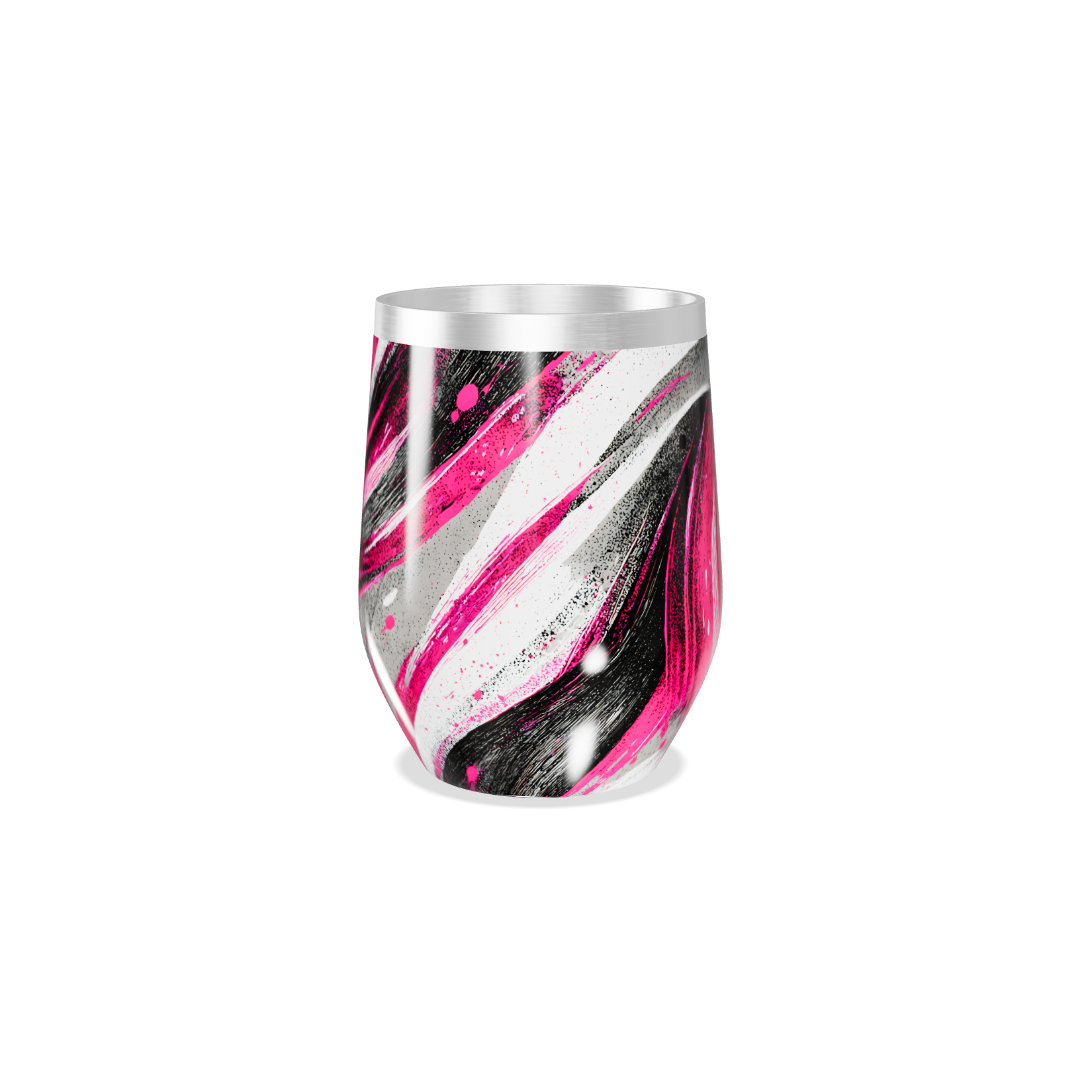 Copo Térmico Slim - Rosa e Preto Abstrato