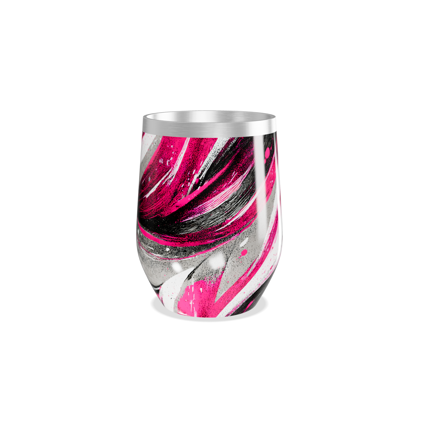 Copo Térmico Slim - Rosa e Preto Abstrato
