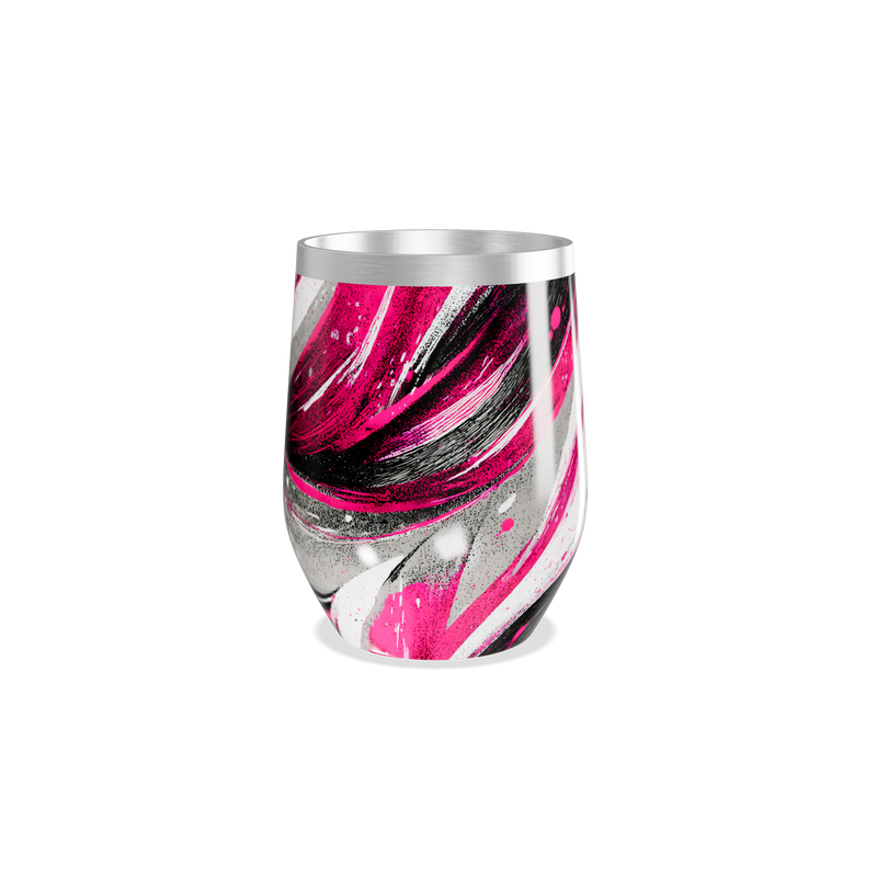 Copo Térmico Slim - Rosa e Preto Abstrato