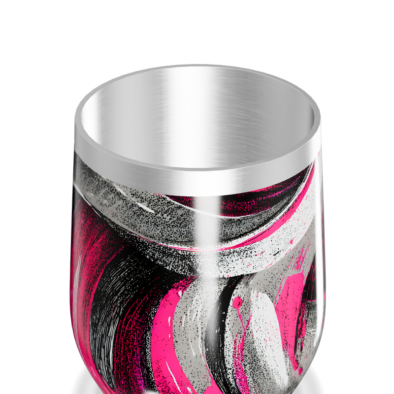 Copo Térmico Slim - Rosa e Preto Abstrato