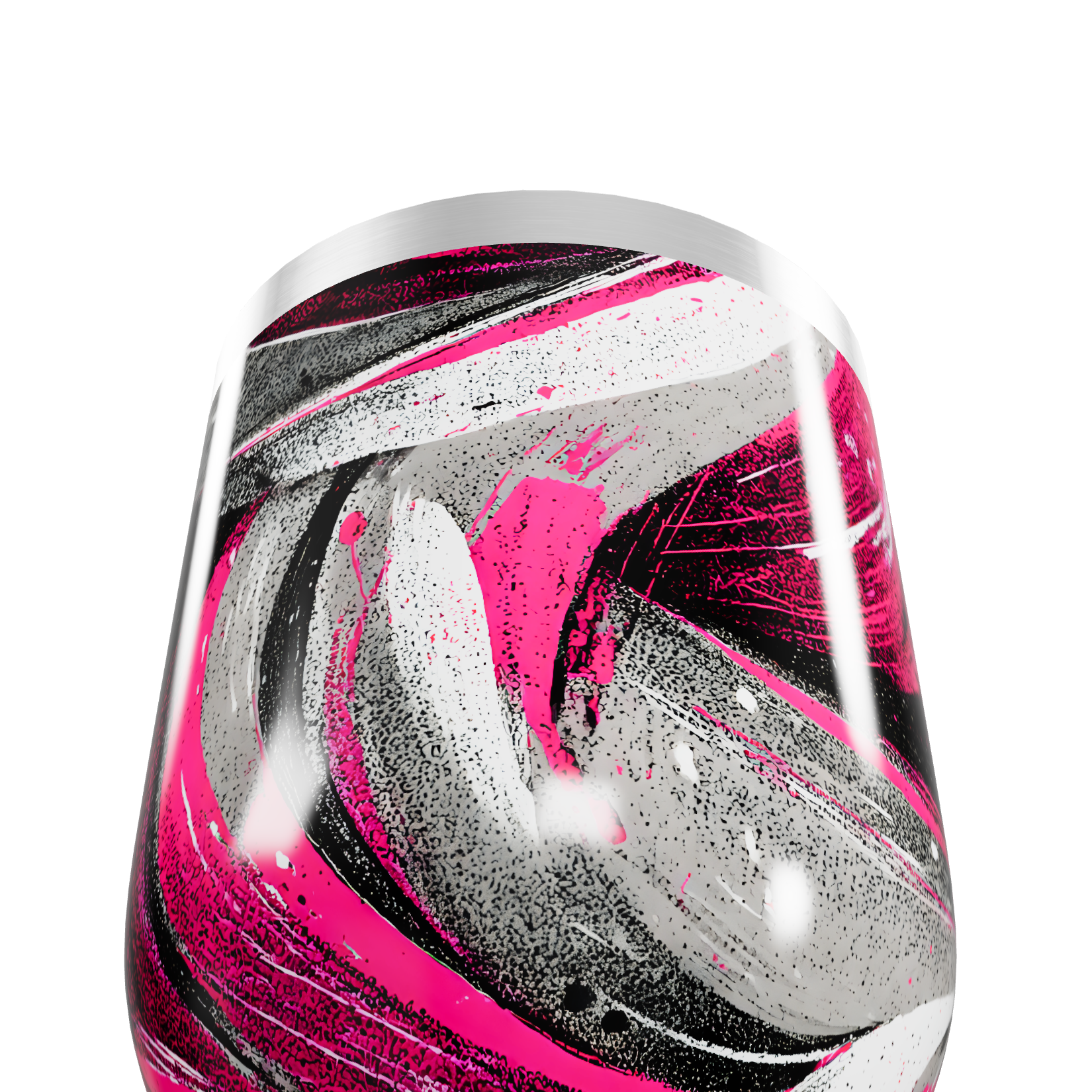 Copo Térmico Slim - Rosa e Preto Abstrato