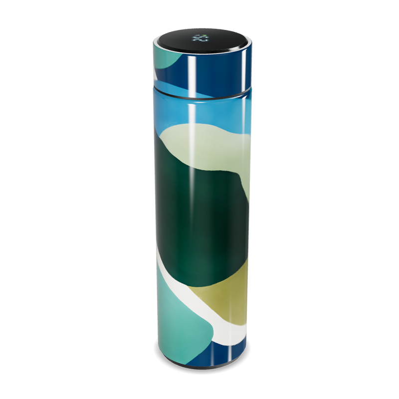 Garrafa Térmica Touch - Estampa Ondas Coloridas