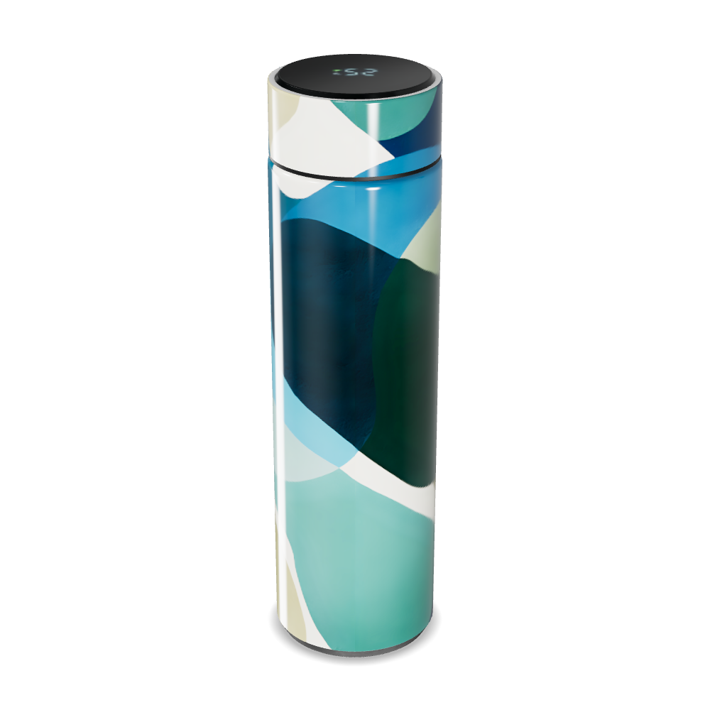 Garrafa Térmica Touch - Estampa Ondas Coloridas