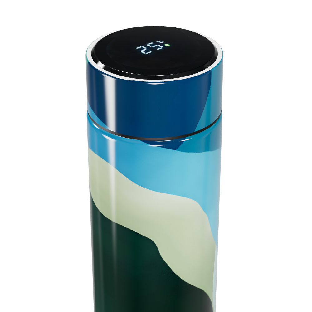 Garrafa Térmica Touch - Estampa Ondas Coloridas