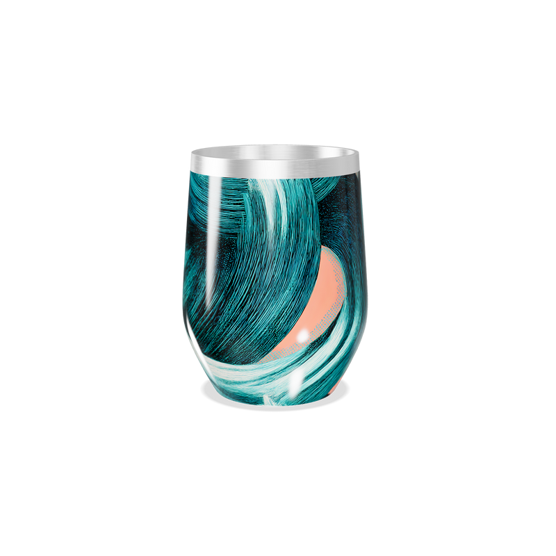 Copo Térmico Slim - Pintura Azul e Coral