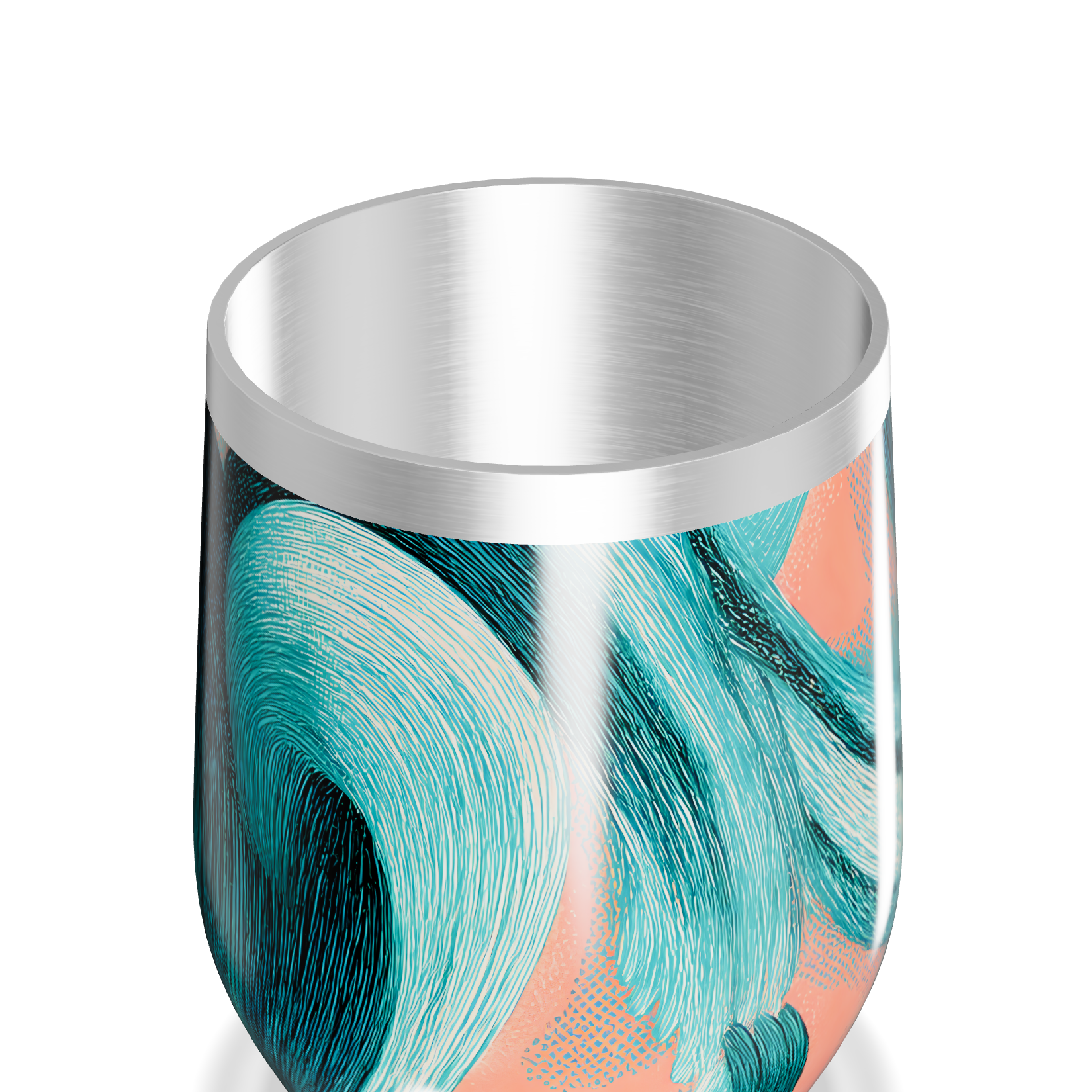 Copo Térmico Slim - Pintura Azul e Coral