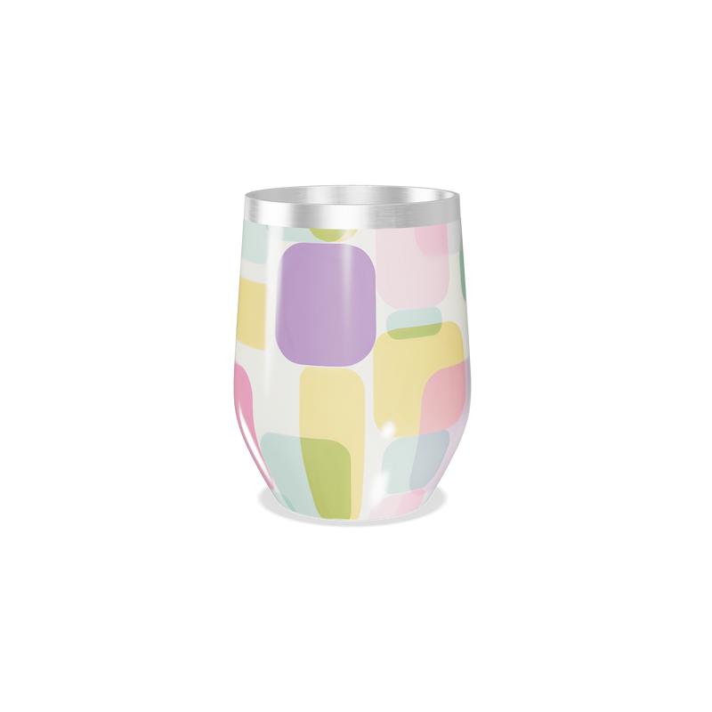 Copo Térmico Slim - Colorido Geométrico Aço