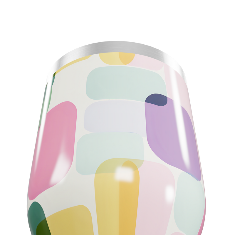 Copo Térmico Slim - Colorido Geométrico Aço