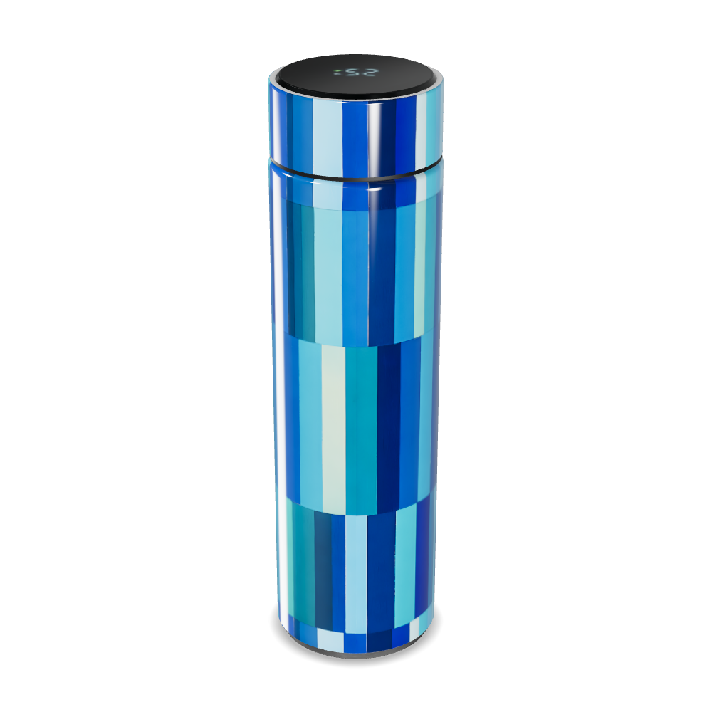 Garrafa Térmica Touch - Listras Azuis e Verdes