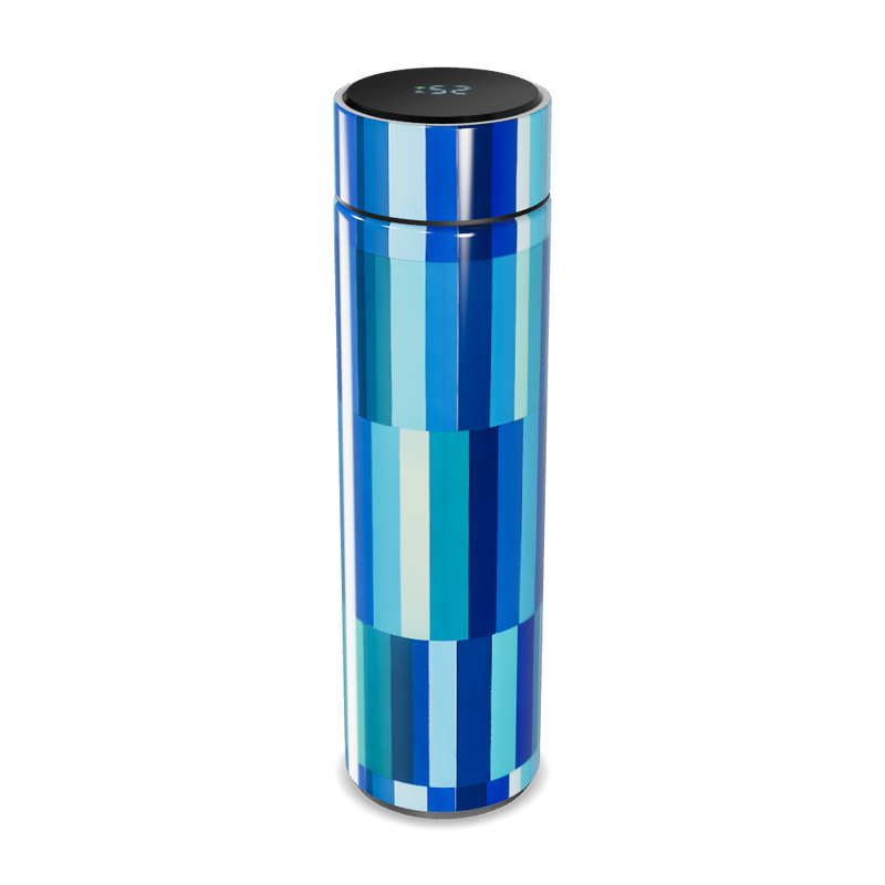 Garrafa Térmica Touch - Listras Azuis e Verdes