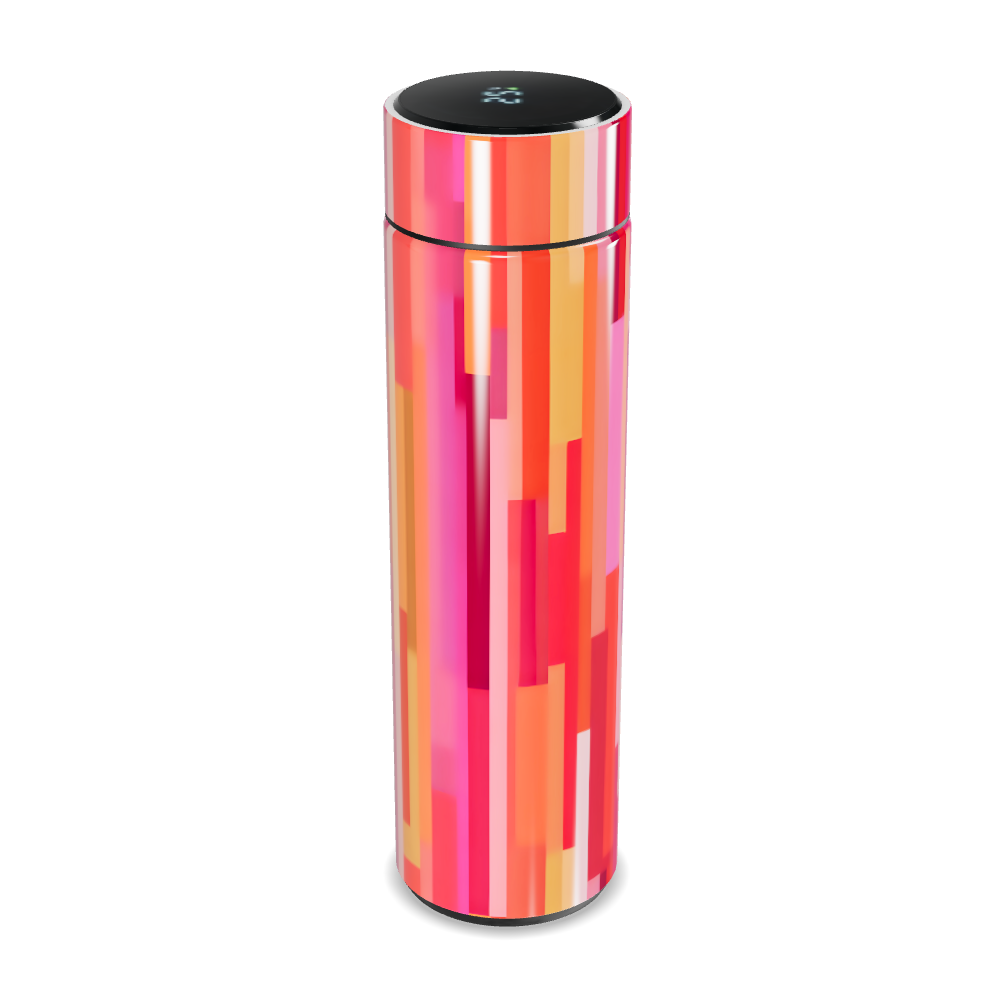 Garrafa Térmica Touch Estampada Rosa Listras