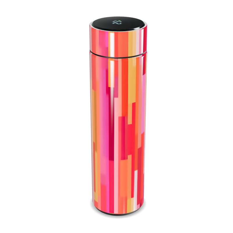 Garrafa Térmica Touch Estampada Rosa Listras