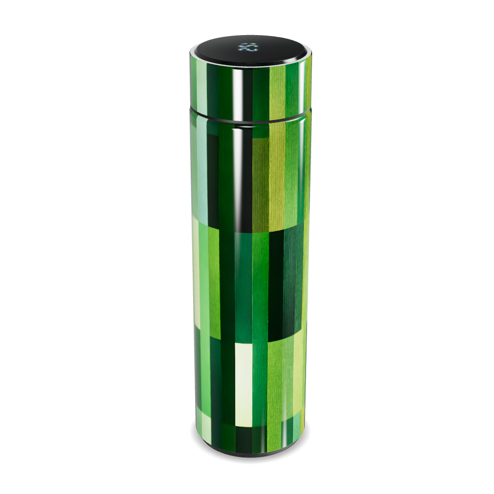 Garrafa Térmica Touch - Verde Listras Modernas