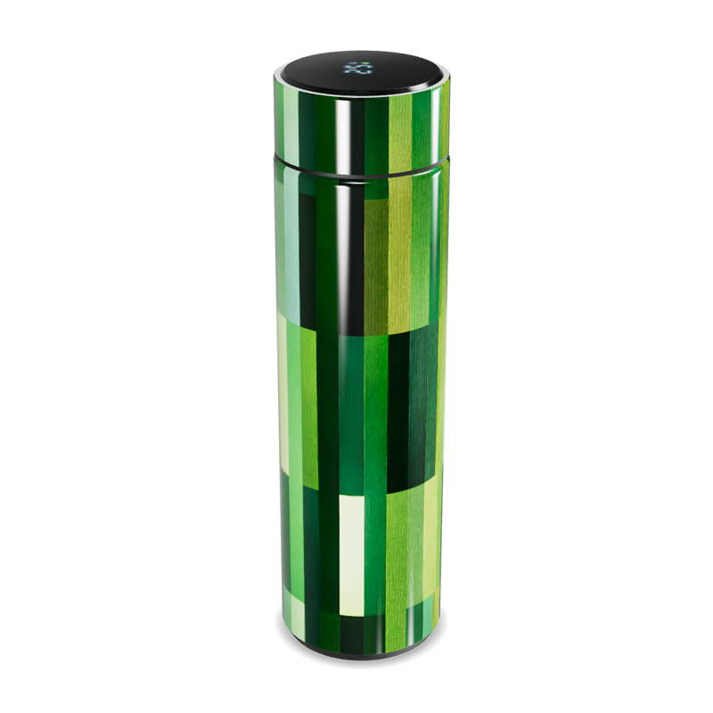 Garrafa Térmica Touch - Verde Listras Modernas
