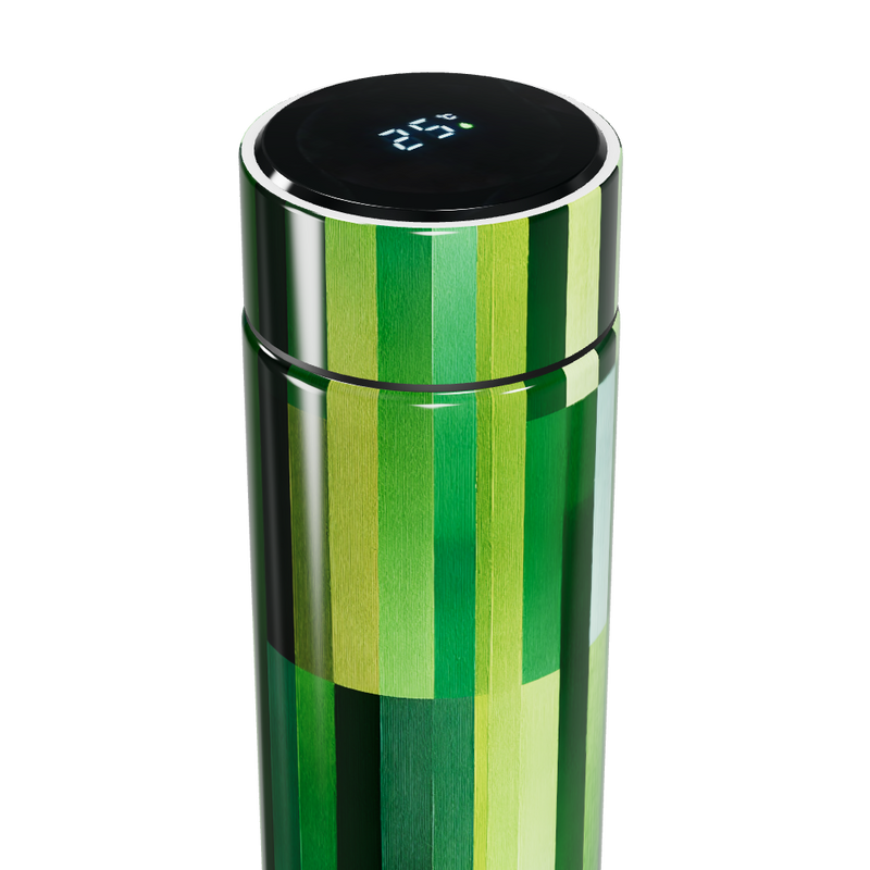 Garrafa Térmica Touch - Verde Listras Modernas