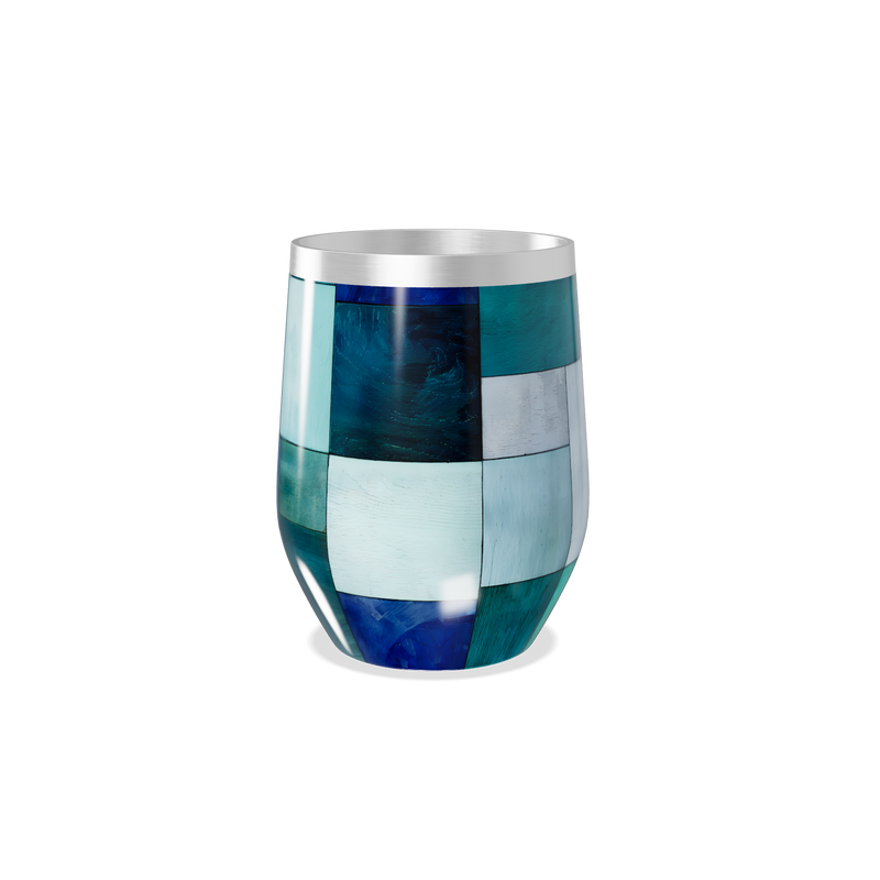 Copo Térmico Slim - Azul Patchwork Metalizado