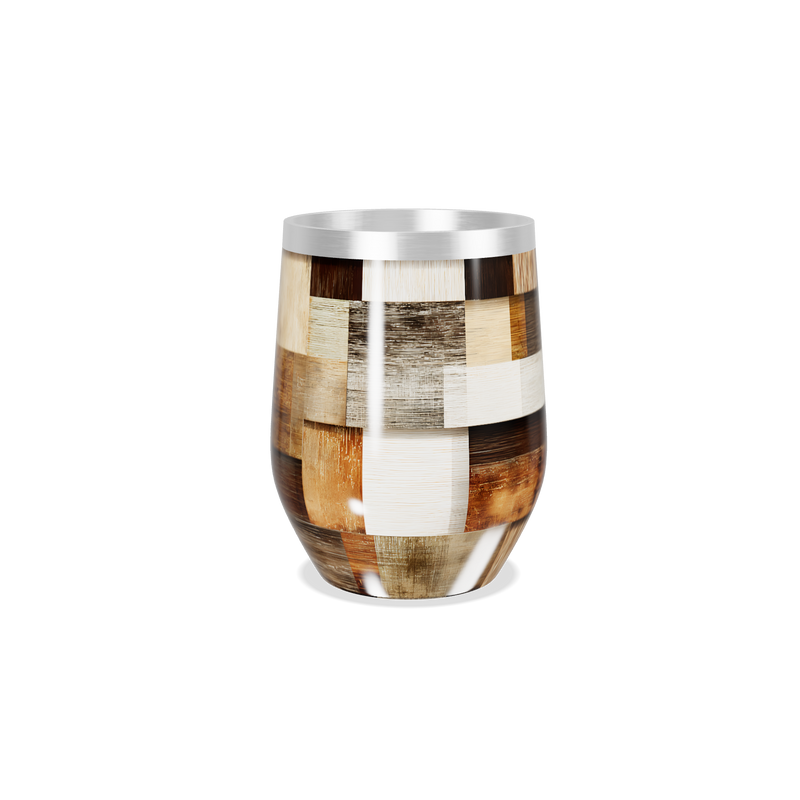 Copo Térmico Slim - Estampa Madeira Patchwork