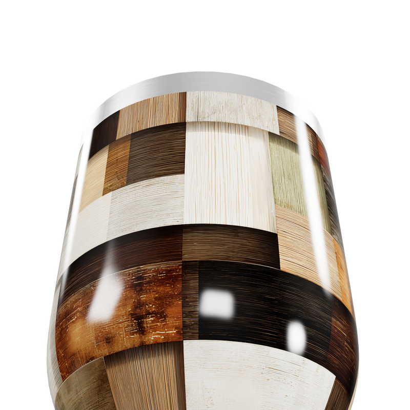 Copo Térmico Slim - Estampa Madeira Patchwork